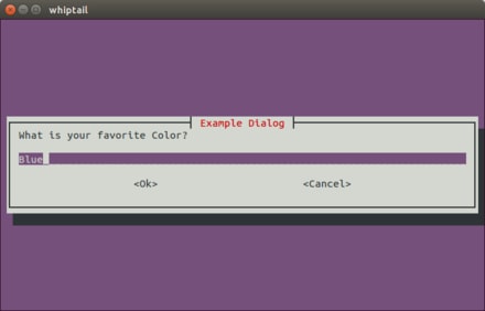 Whiptail--inputbox